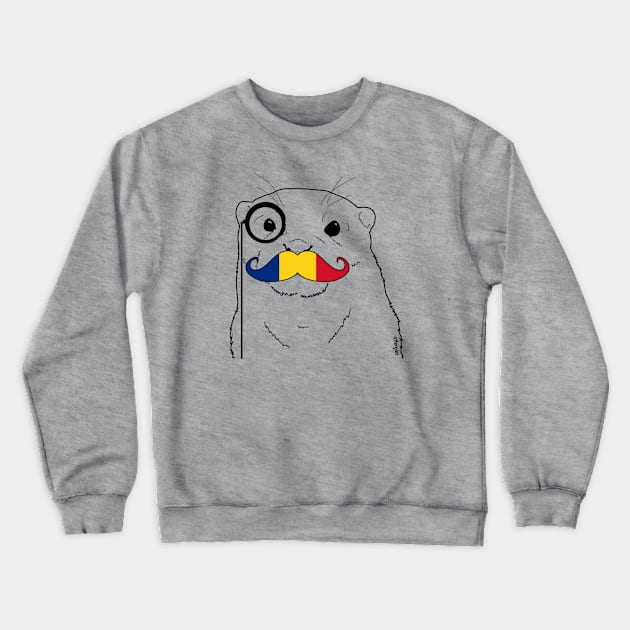 Mustache Flag Romania Crewneck Sweatshirt by otterglot